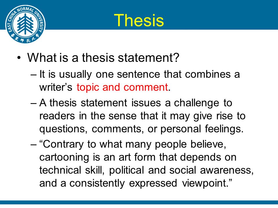 Topic for thesis statement